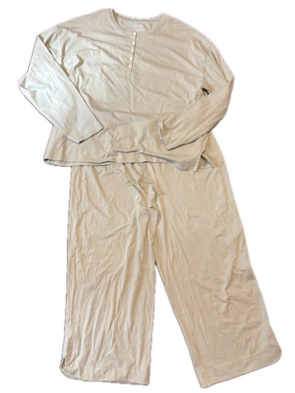 Haven Well Within Soft Knit Pajama Loungewear Set - Henley Top & Wide-Leg Pants